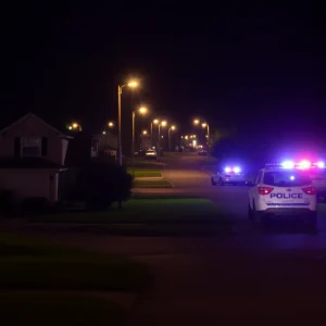 Peaceful Wando neighborhood with police lights
