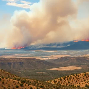 Wildfire smoke and flames in South Carolina