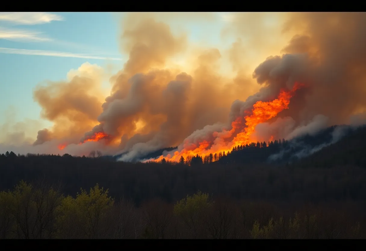 Firefighters battling wildfires in the Carolinas