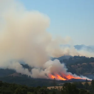 Wildfires burning near Greenville and Pickens Counties in South Carolina