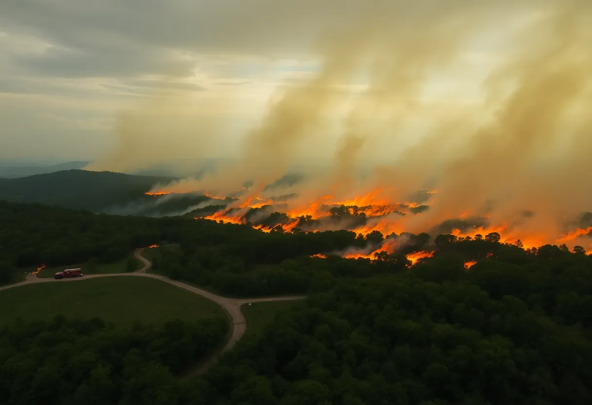 Wildfires burning in Greenville and Pickens counties with firefighters responding.