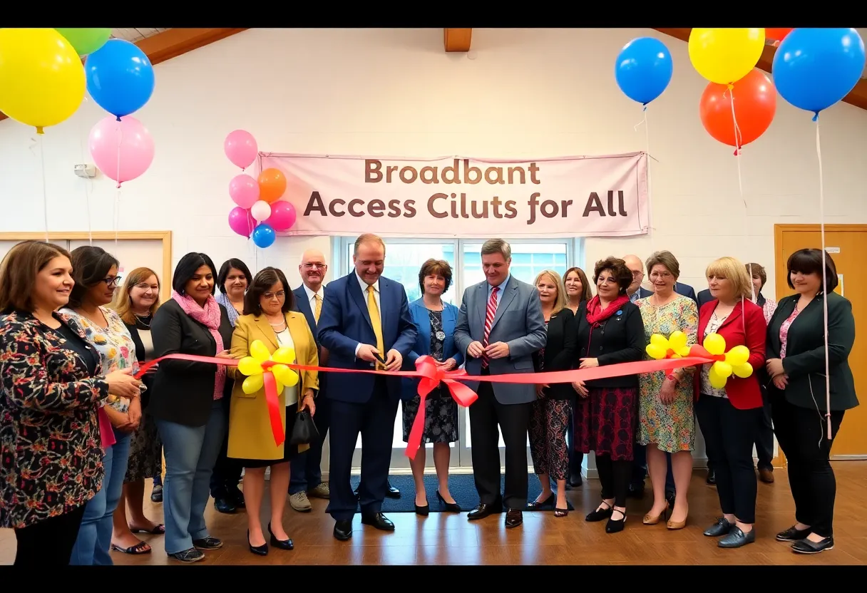 Ribbon-cutting ceremony celebrating broadband expansion in Greenwood County