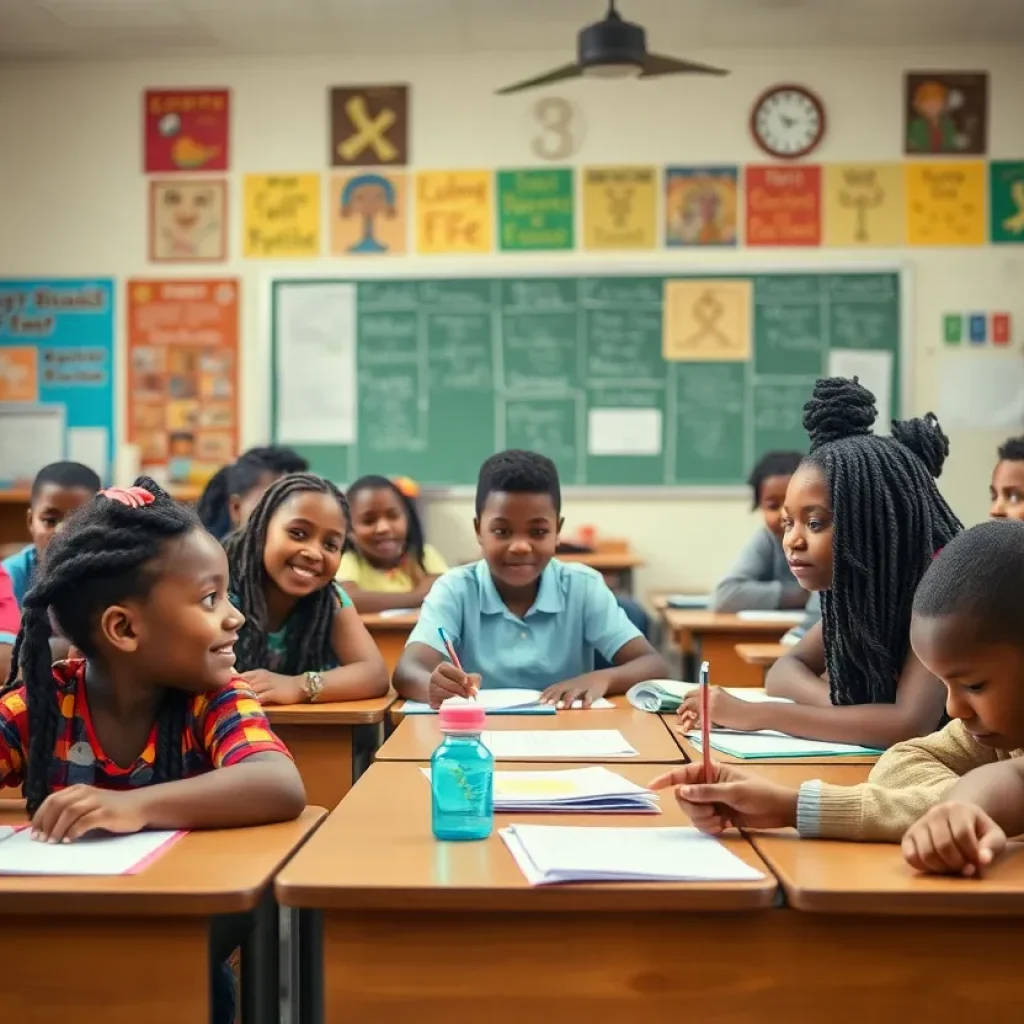 Students learning in a classroom in Greenwood, South Carolina