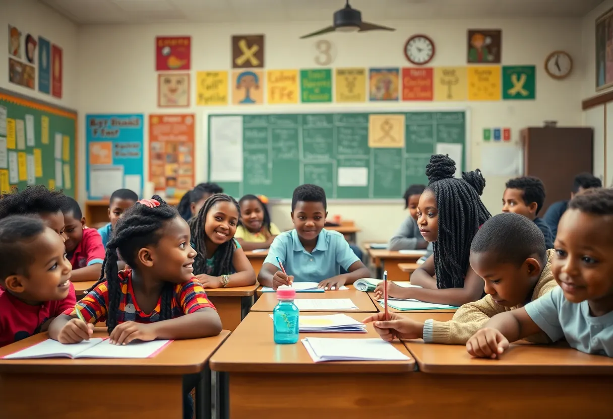 Students learning in a classroom in Greenwood, South Carolina