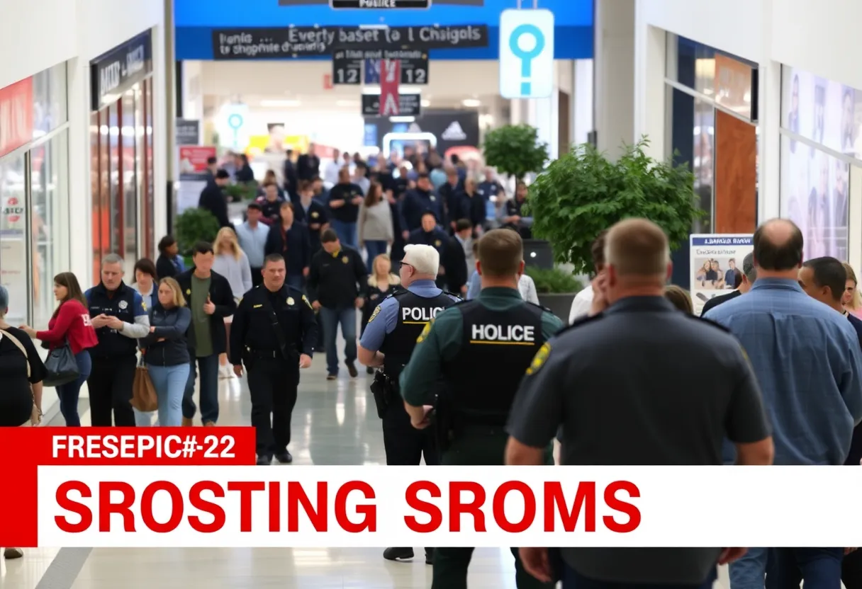 Police and emergency response at Columbia Place Mall after a shooting