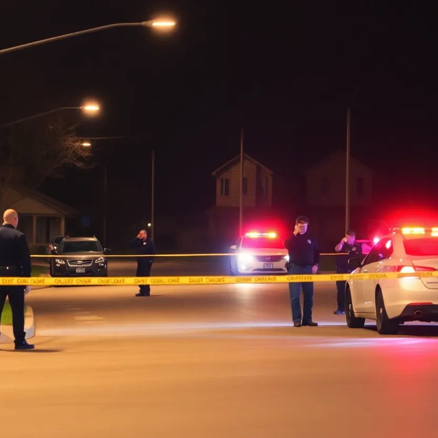 Police at the scene of a shooting investigation in Columbia