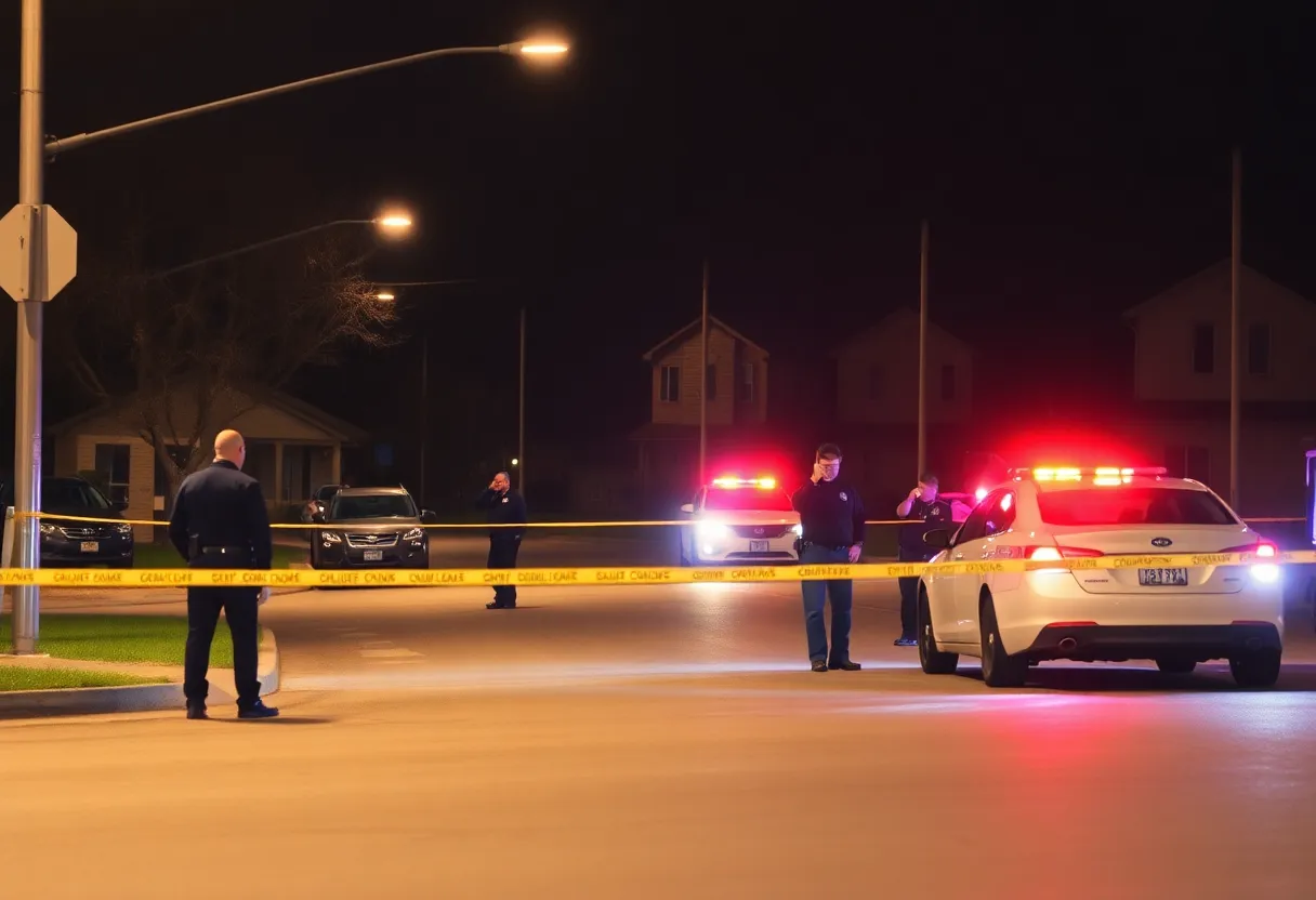 Police at the scene of a shooting investigation in Columbia