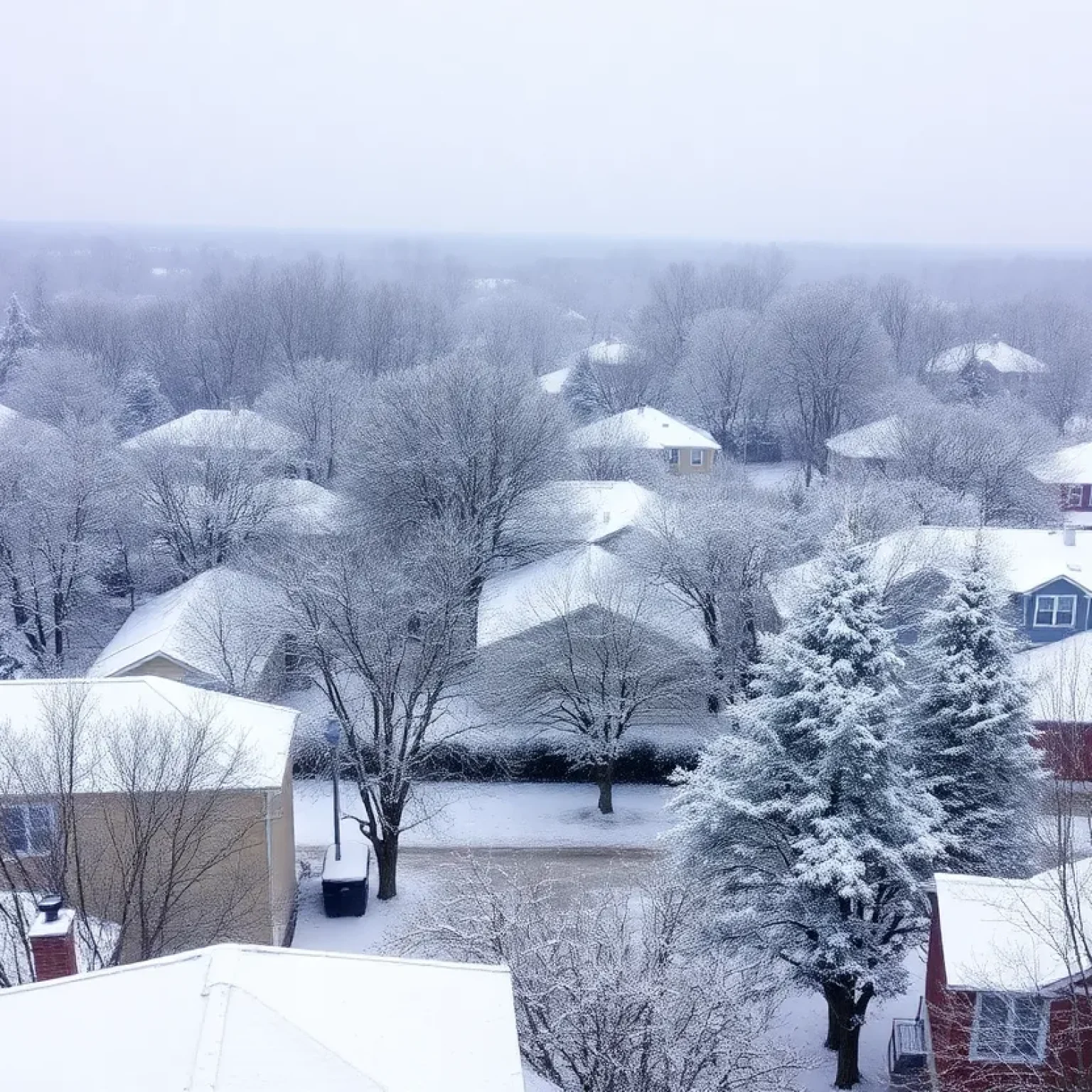 Snow-covered landscape in Columbia, SC