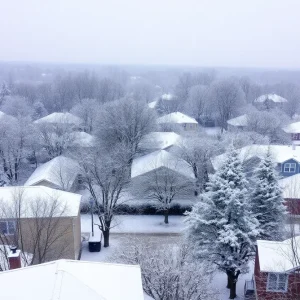Snow-covered landscape in Columbia, SC