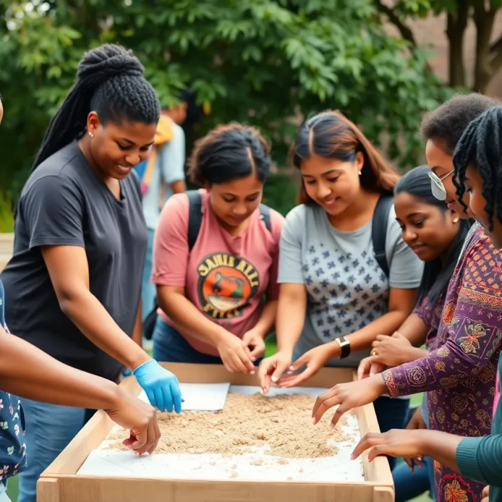 Community members working together on social initiatives