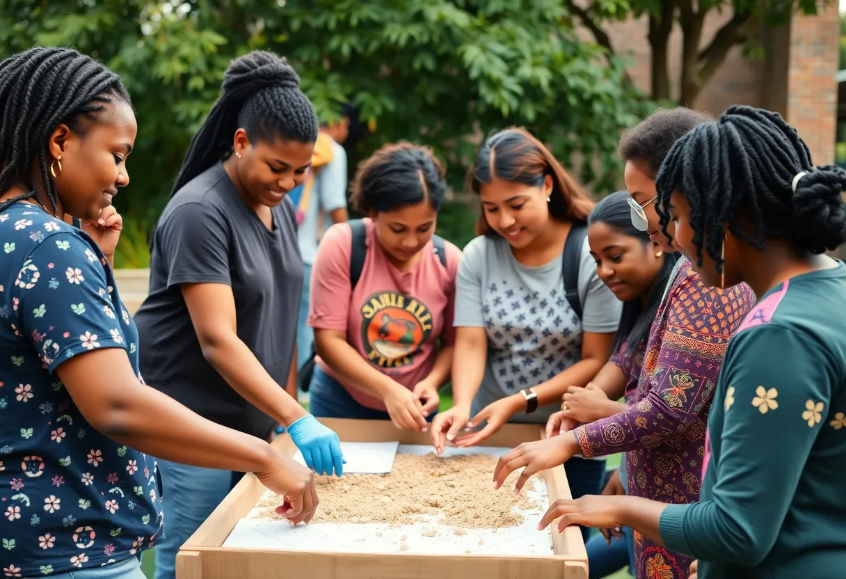 Community members working together on social initiatives
