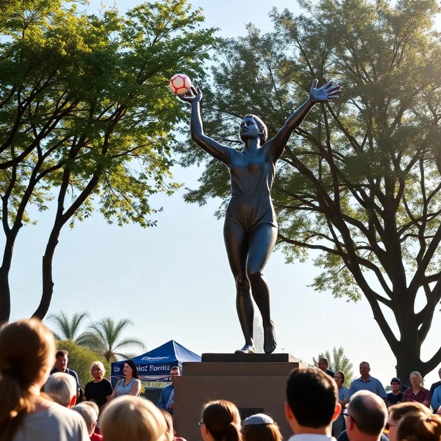 Statue unveiling ceremony honoring a significant sports figure
