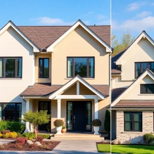 Flat, gable, and hip roof shapes on houses