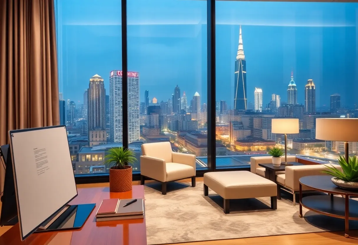 Office environment focused on real estate investments in hospitality