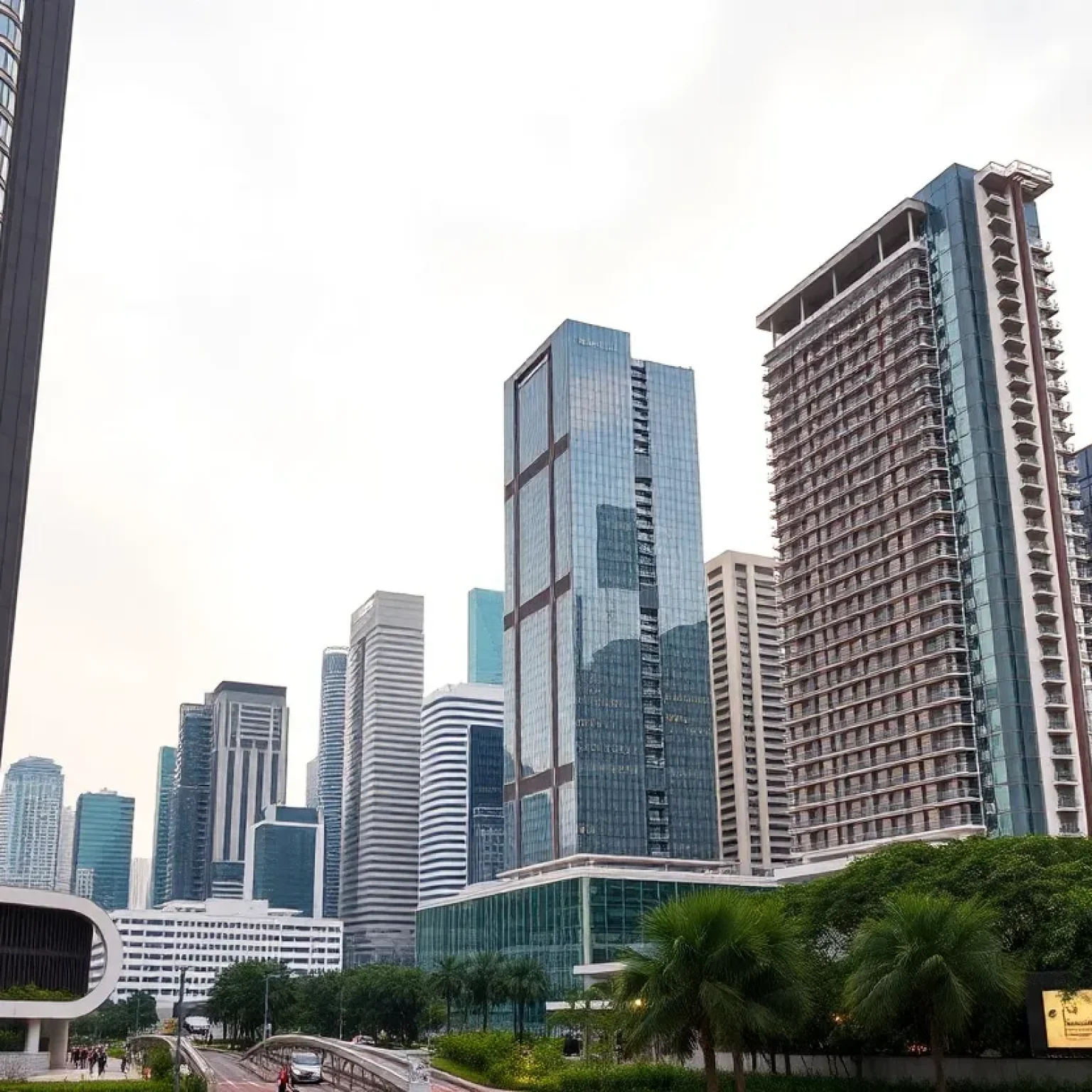 Skyline of Singapore featuring Frasers Property buildings