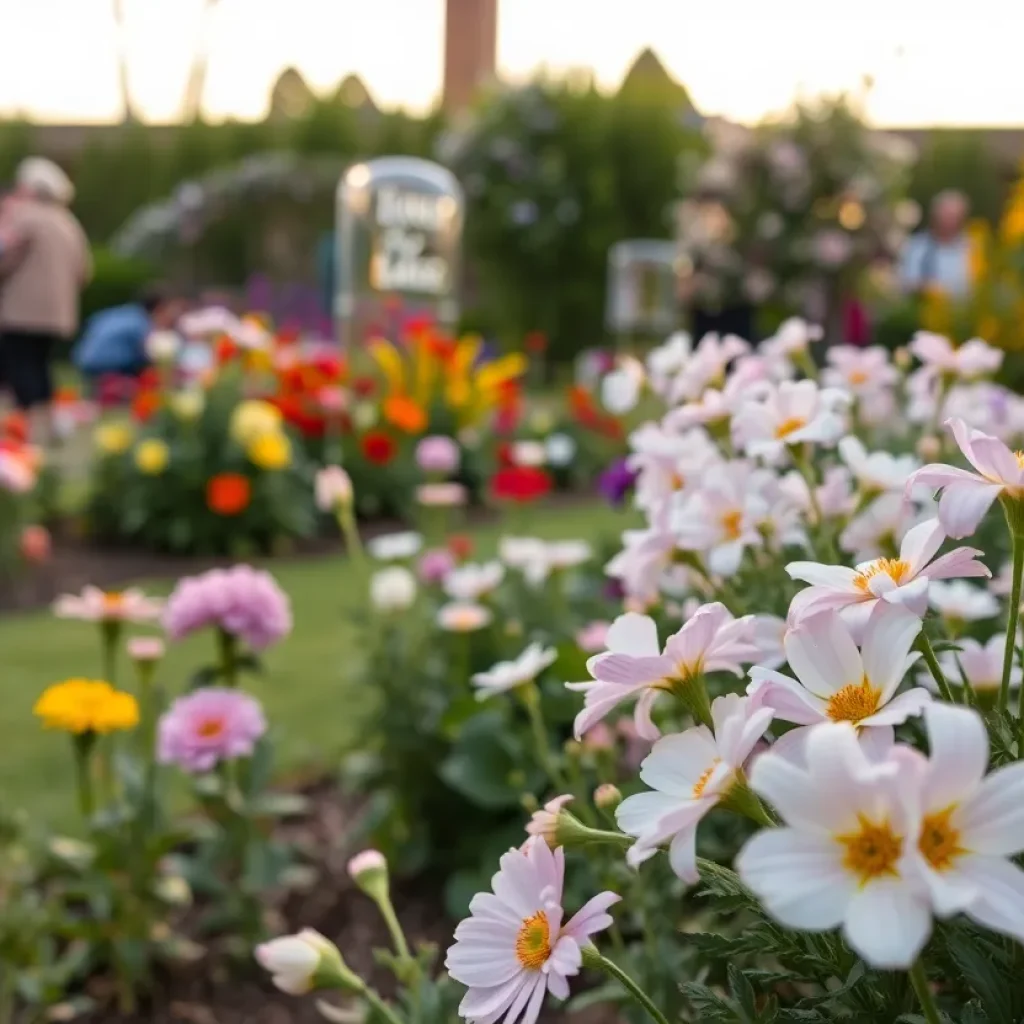 A beautiful garden with vibrant flowers symbolizing remembrance