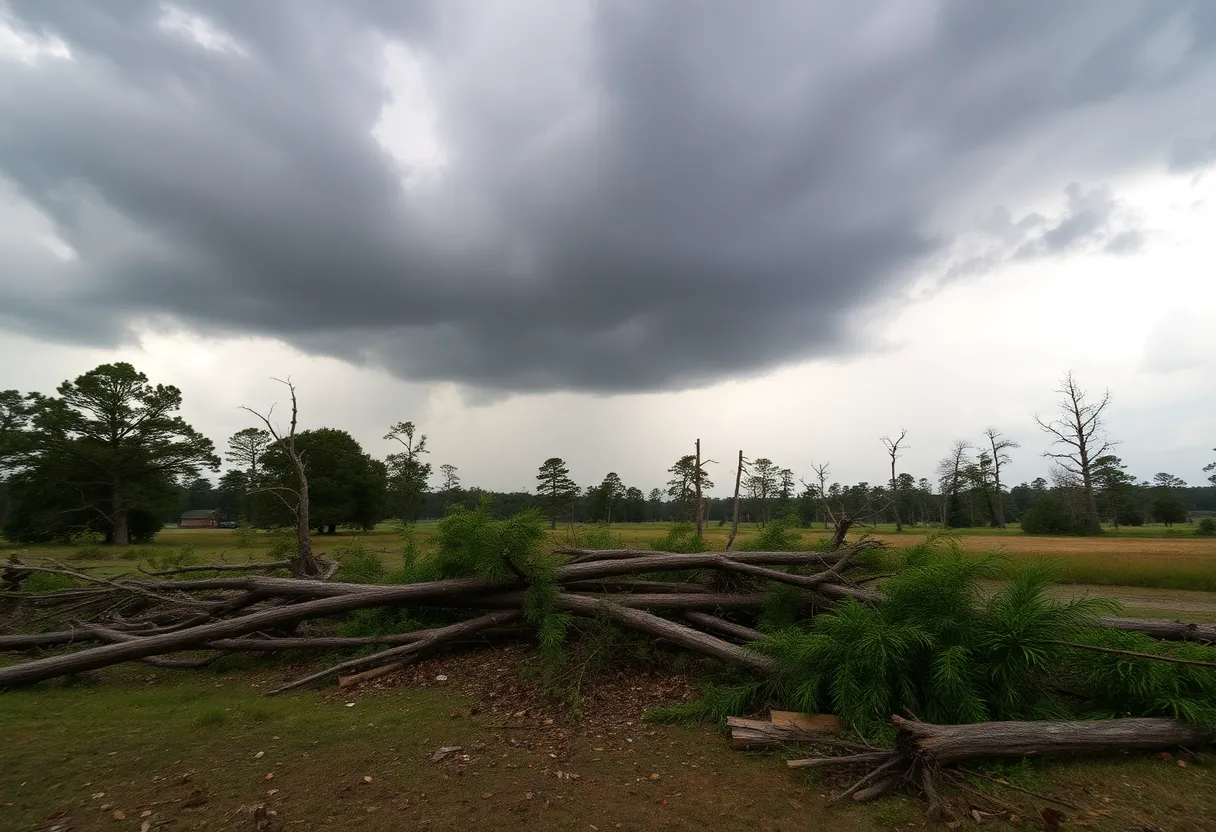 Debris from storms in Greenwood County