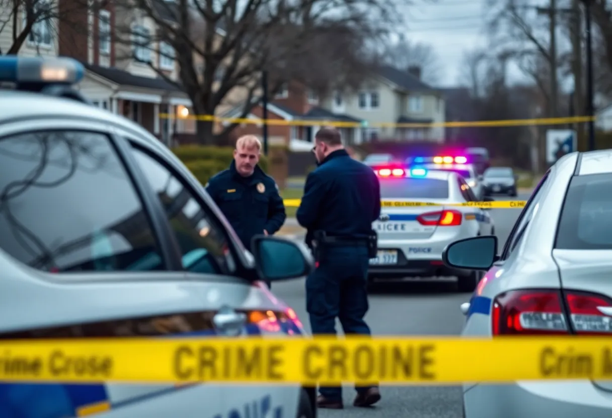 Police officers investigating a shooting scene in Greenwood, SC