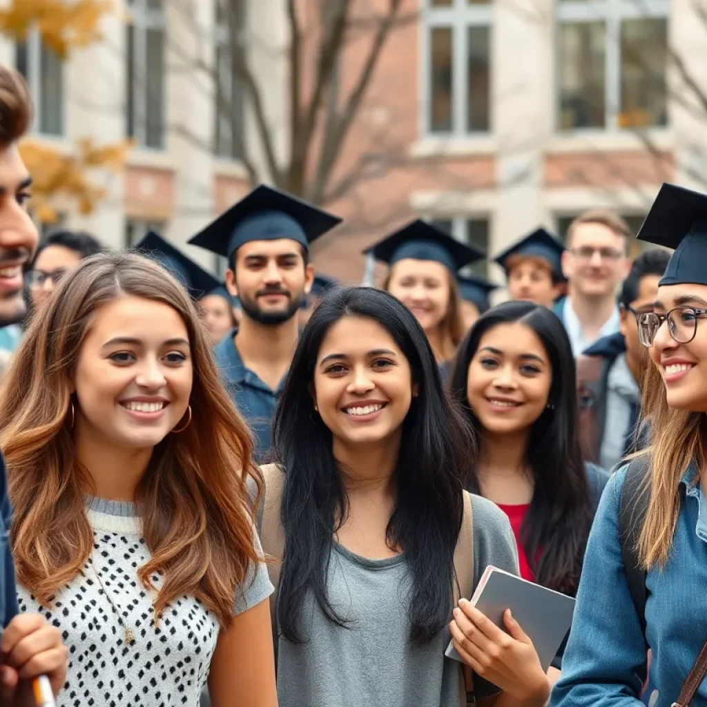 Photo of Kennesaw State University campus with students studying