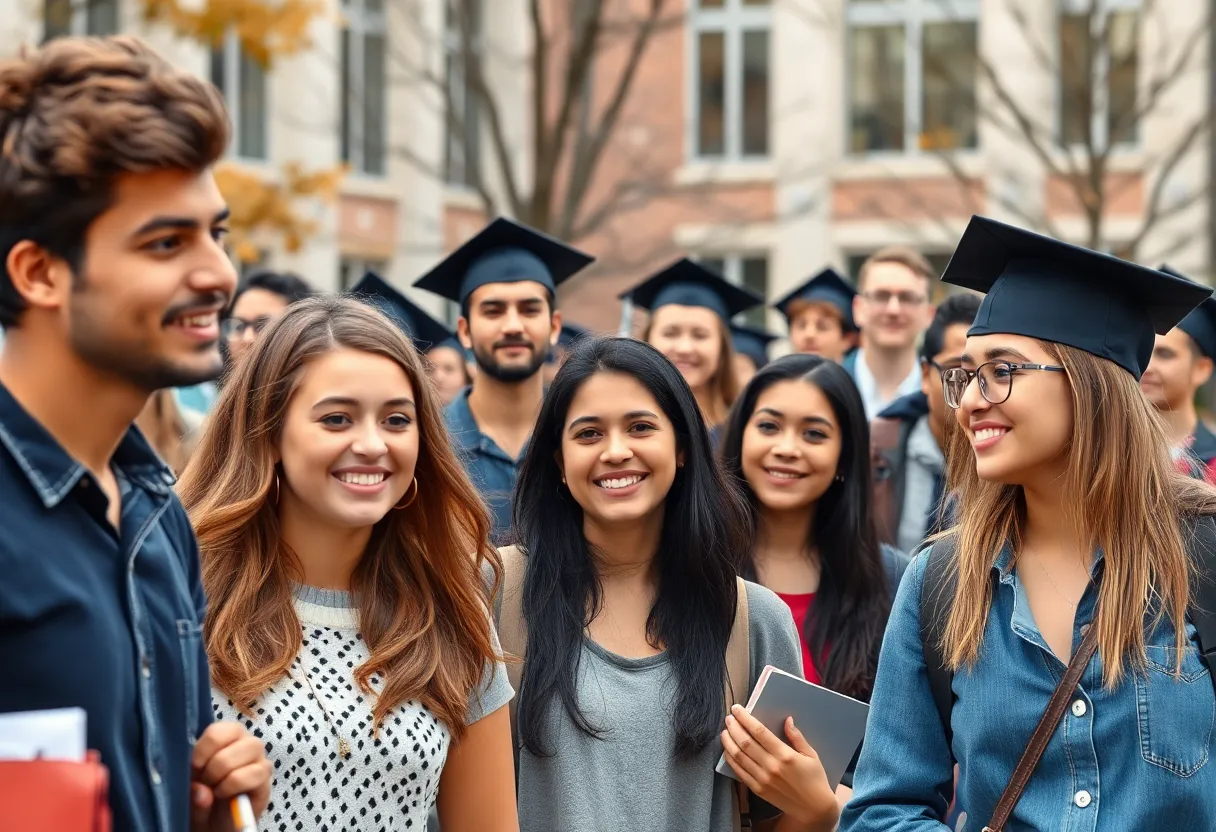 Photo of Kennesaw State University campus with students studying