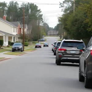 Residential area in Lake Wylie with parked vehicles
