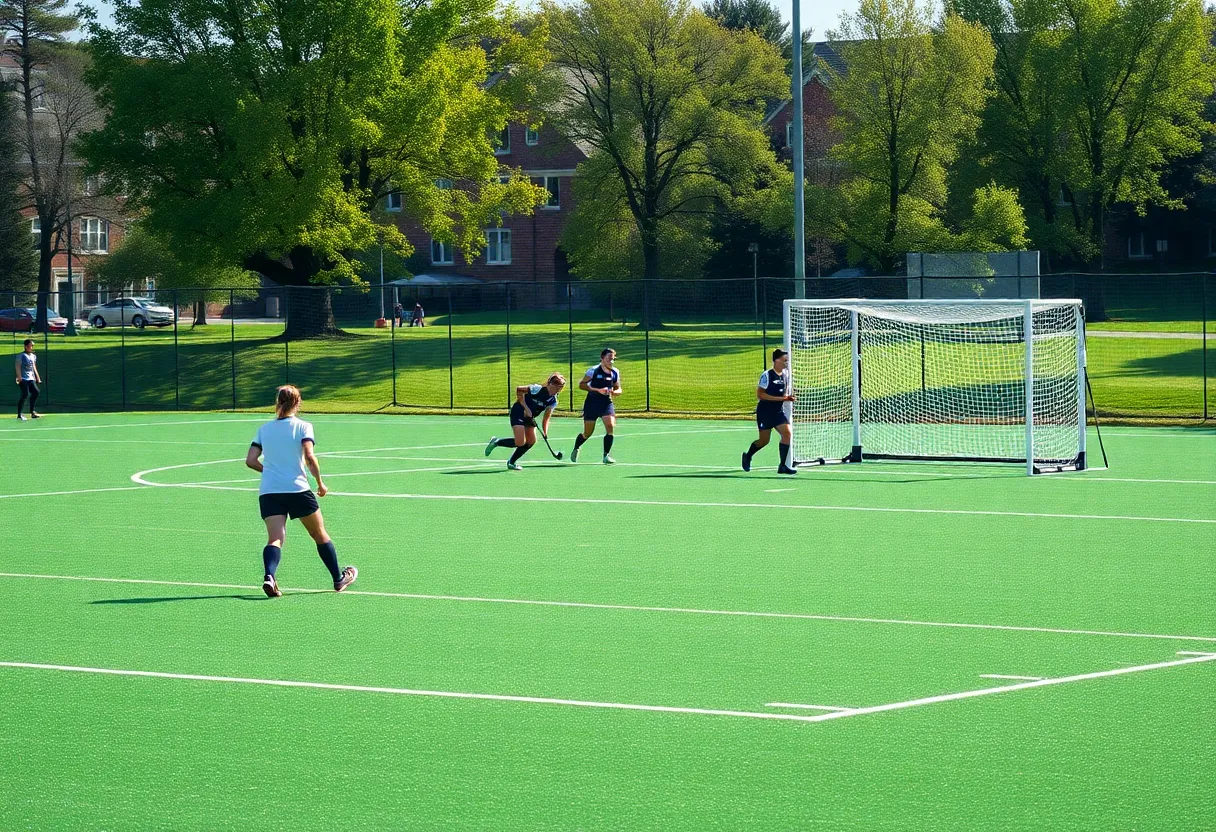 Field hockey practice at Lander University