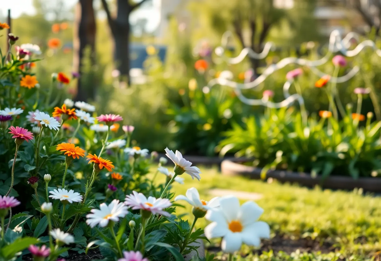 Peaceful memorial garden symbolizing compassion and philanthropy.