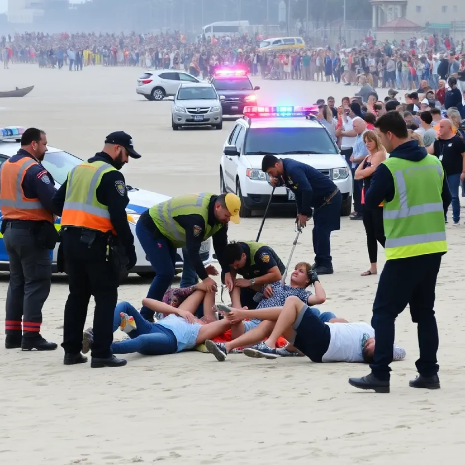 Emergency responders at the scene of a mass shooting in Myrtle Beach