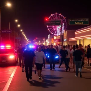 Emergency responders at the scene of the Myrtle Beach shooting