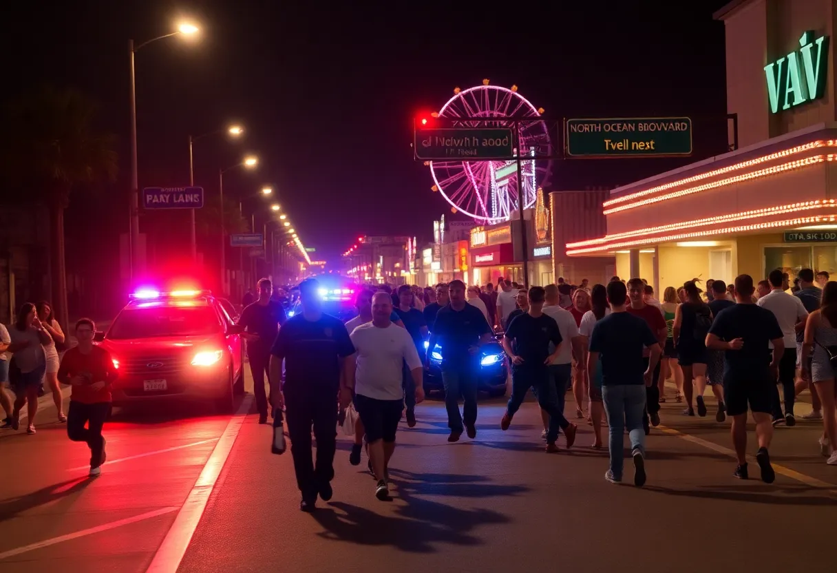 Emergency responders at the scene of the Myrtle Beach shooting