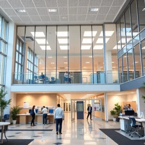 Architectural rendering of the new nursing building at Lander University.