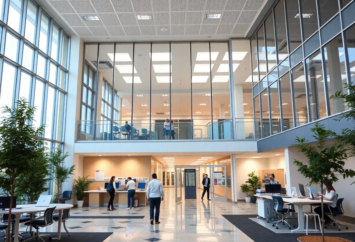 Architectural rendering of the new nursing building at Lander University.