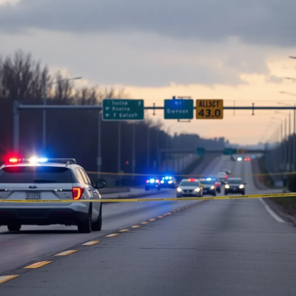 Police cars at a crime scene in Chester County, South Carolina
