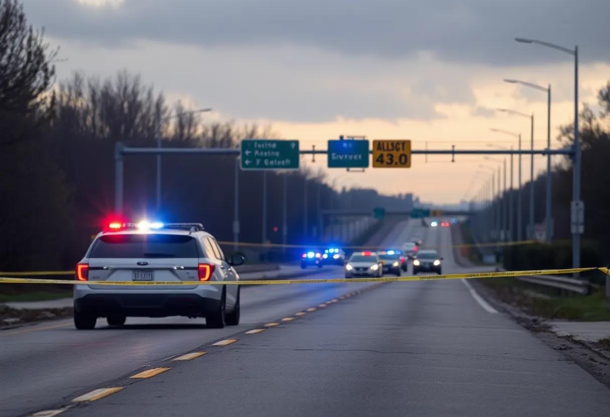 Police cars at a crime scene in Chester County, South Carolina