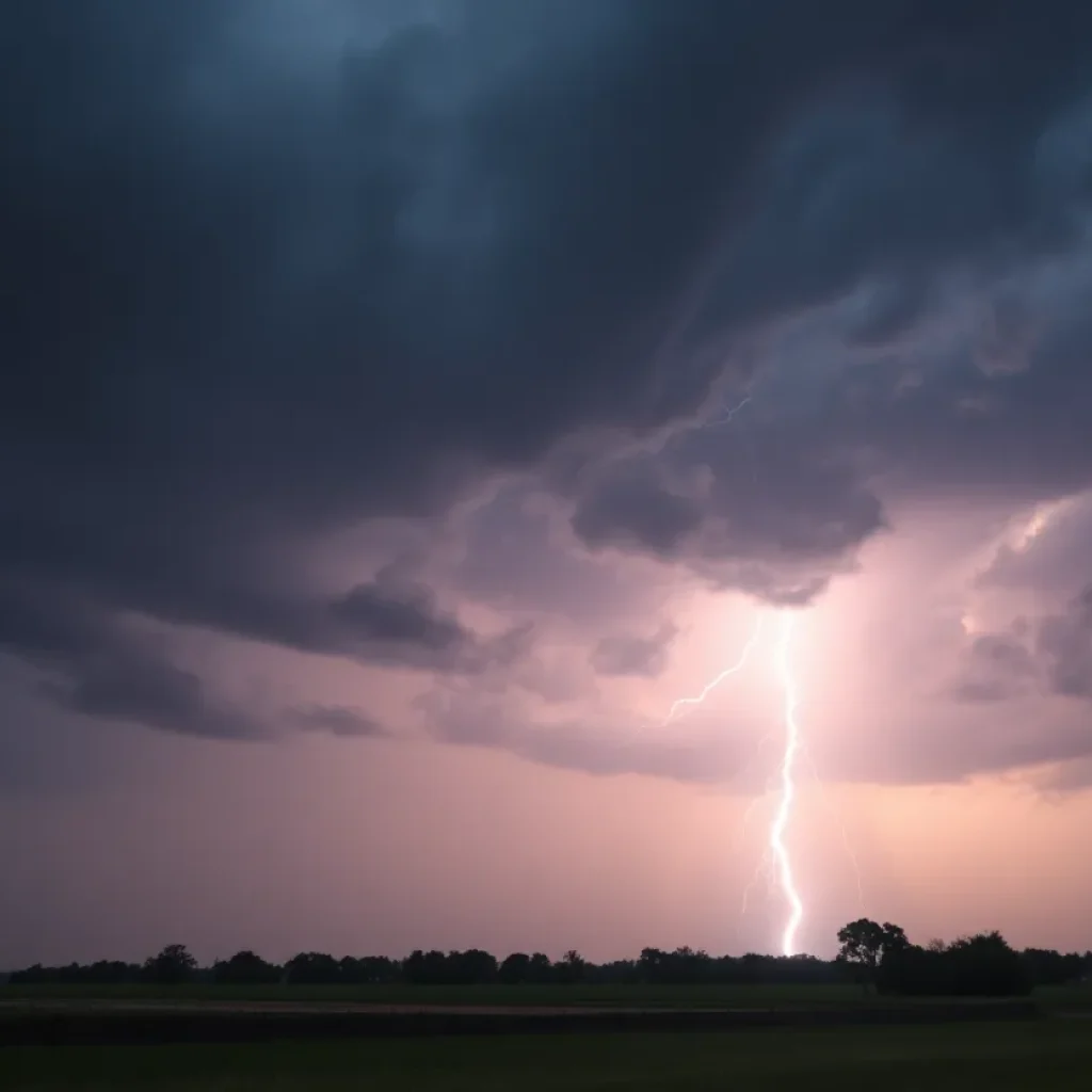 Dramatic storm clouds over Greenwood County indicating severe weather approaching