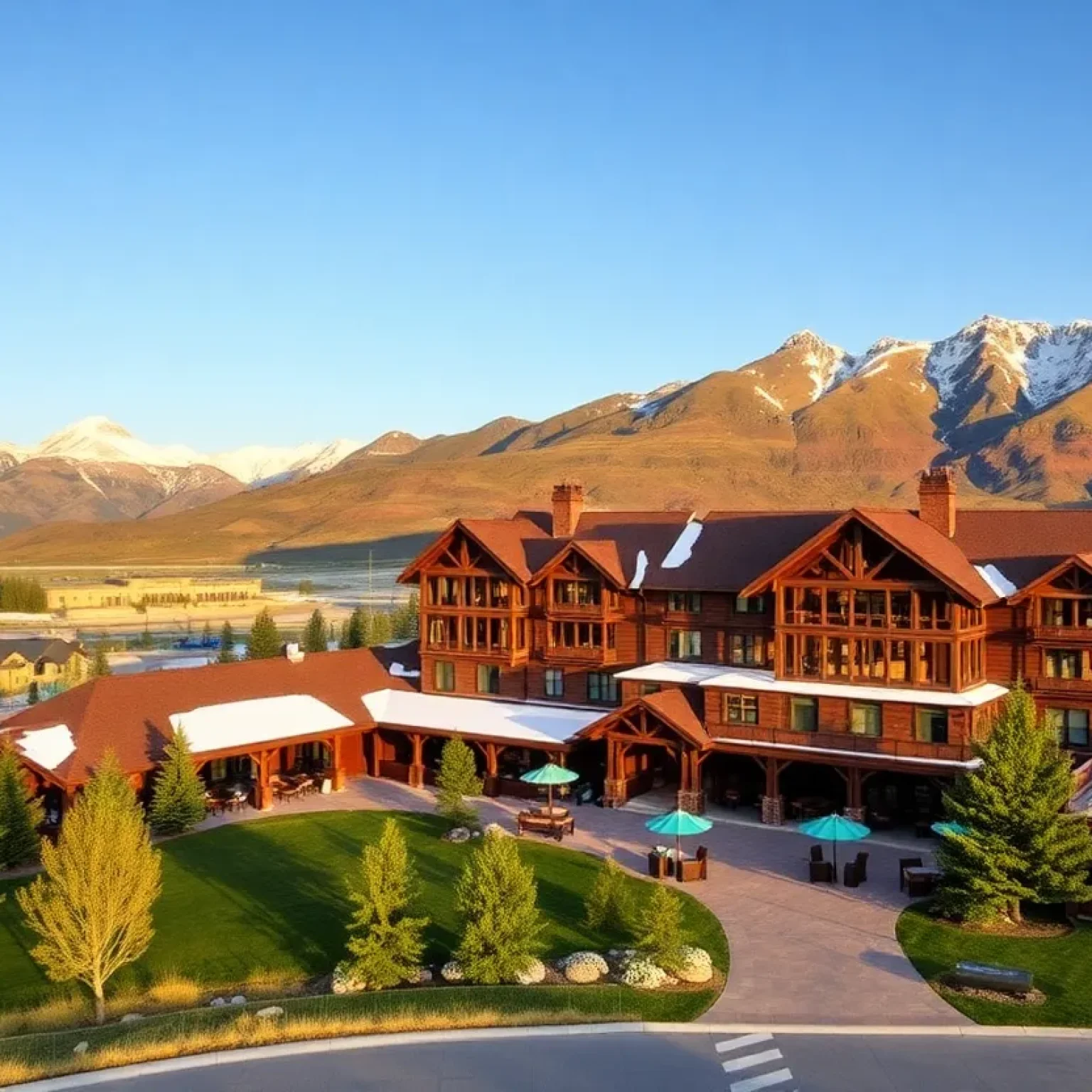 Snow King Resort surrounded by mountains in Jackson Hole