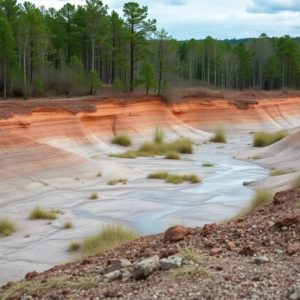 Landscape of South Carolina after a minor earthquake