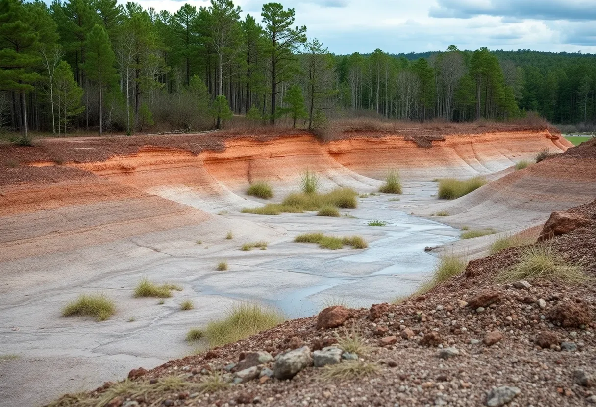 Landscape of South Carolina after a minor earthquake