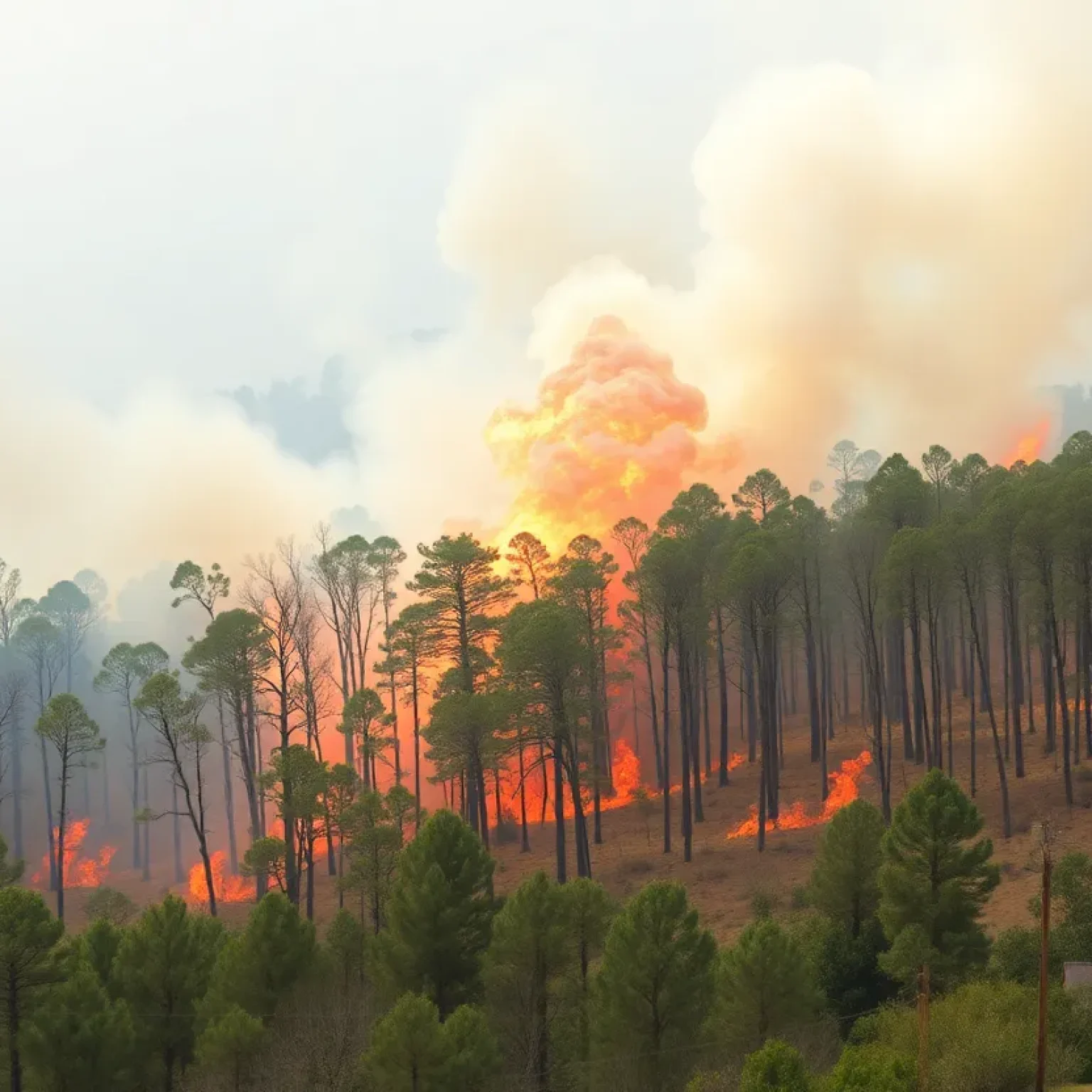 Emergency responders combating a wildfire in South Carolina