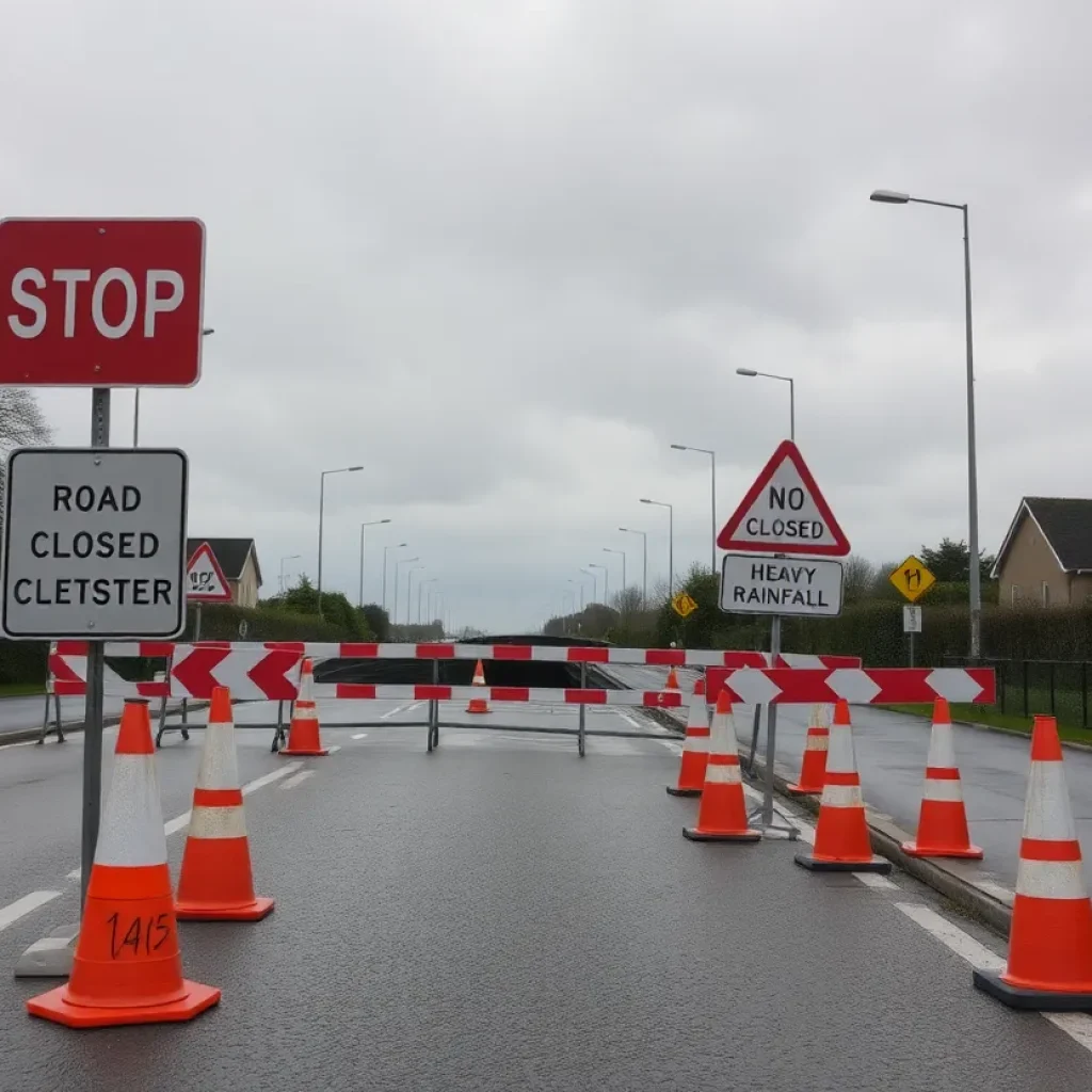 Barricades set up on Walker Avenue due to road collapse
