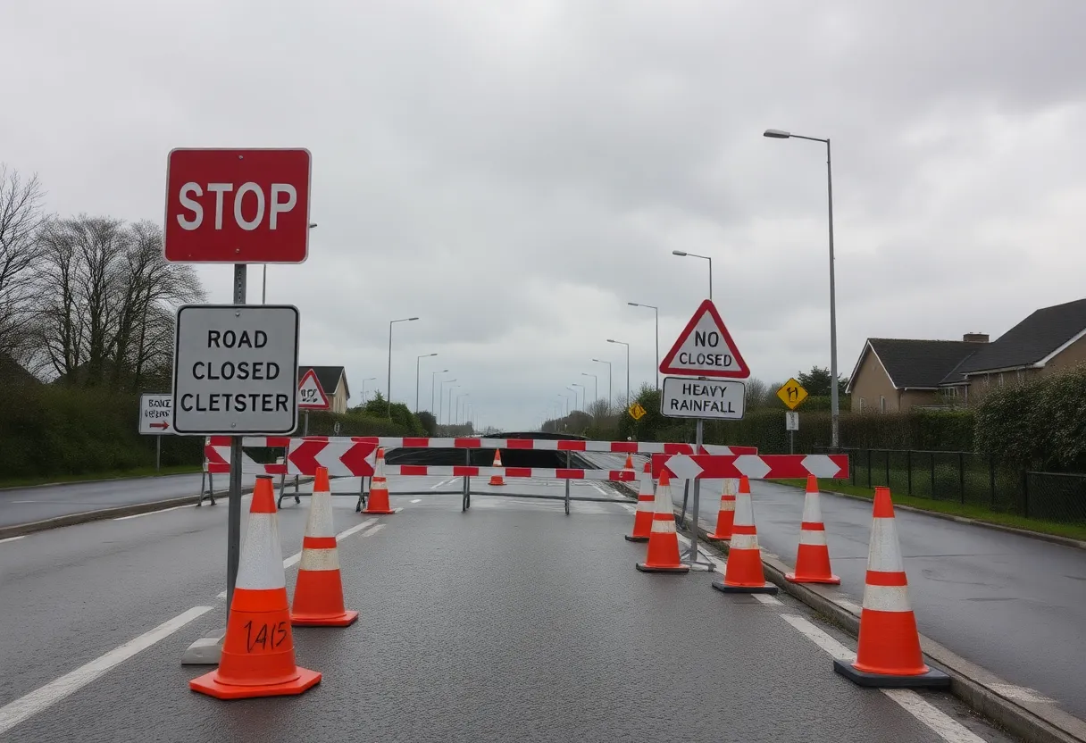 Barricades set up on Walker Avenue due to road collapse