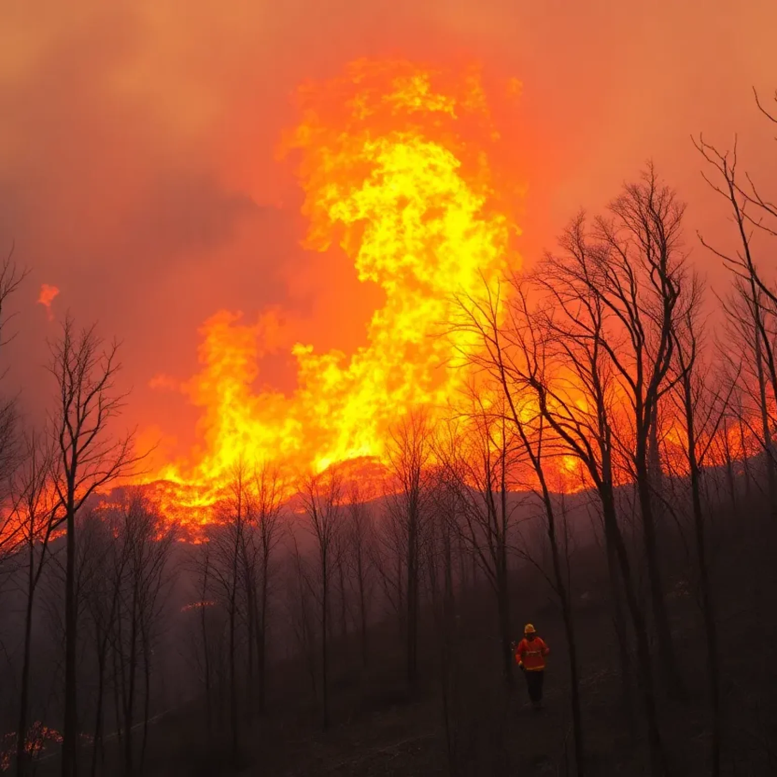 Firefighters combating wildfires in North Carolina