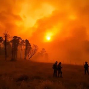 Wildfires in North and South Carolina with firefighters responding