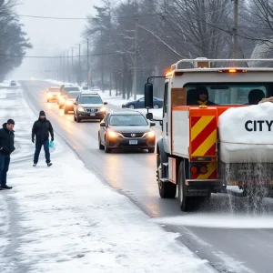 Icy roads in Columbia, South Carolina during winter weather preparations
