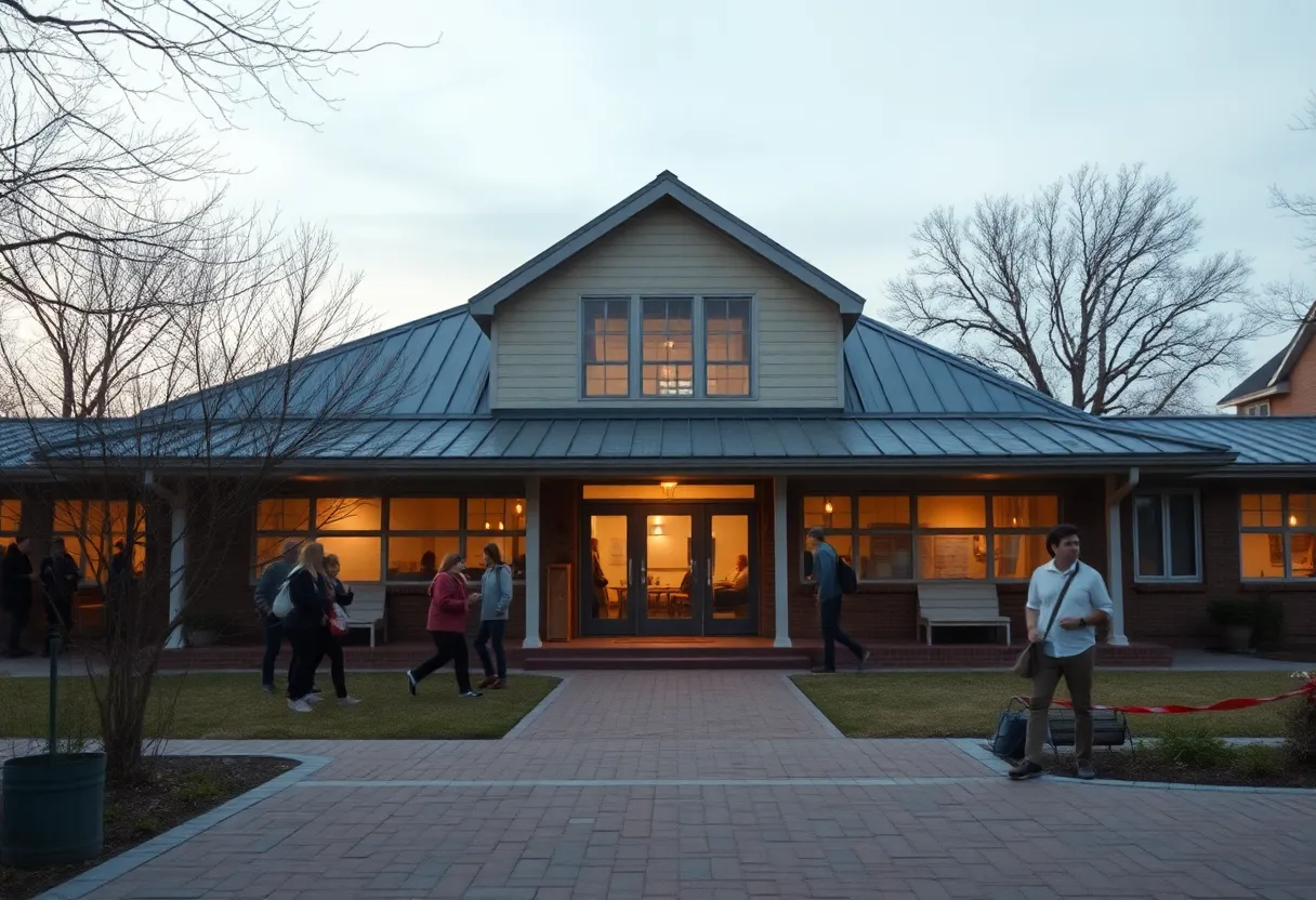 A tranquil school environment symbolizing education and remembrance.