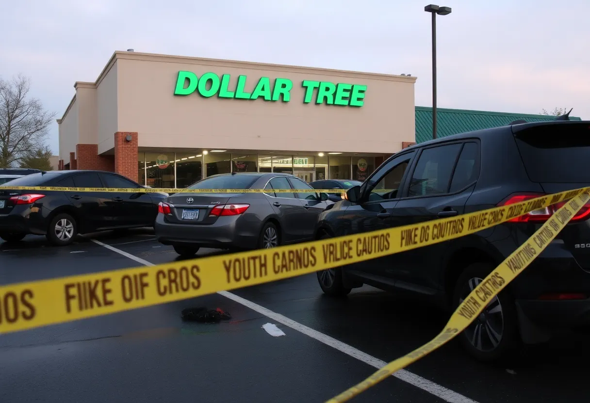 Dollar Tree parking lot after violent altercation