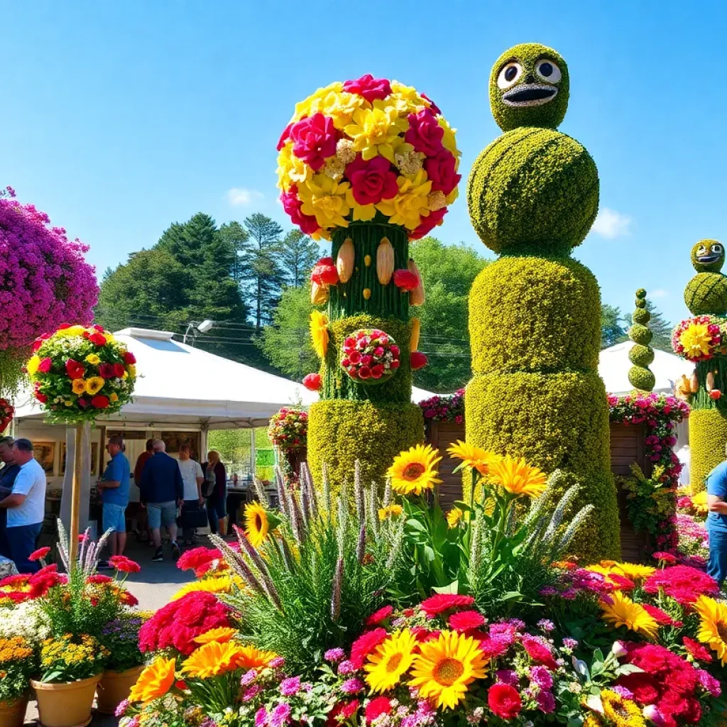 Vibrant floral displays at the South Carolina Festival of Flowers in Greenwood.