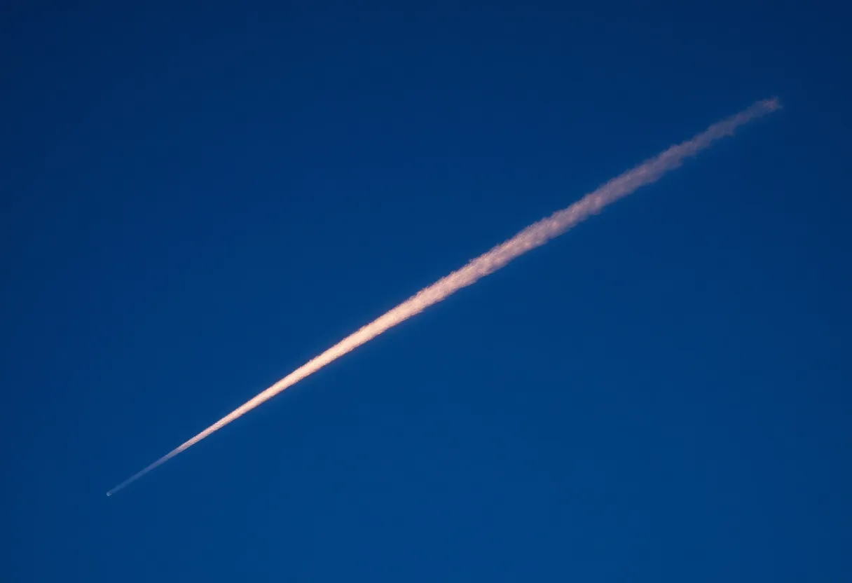 Bright fireball meteor streaking across the sky
