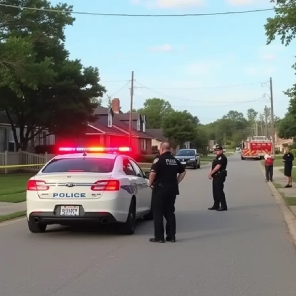 Police officers responding to a shooting incident in Greenwood