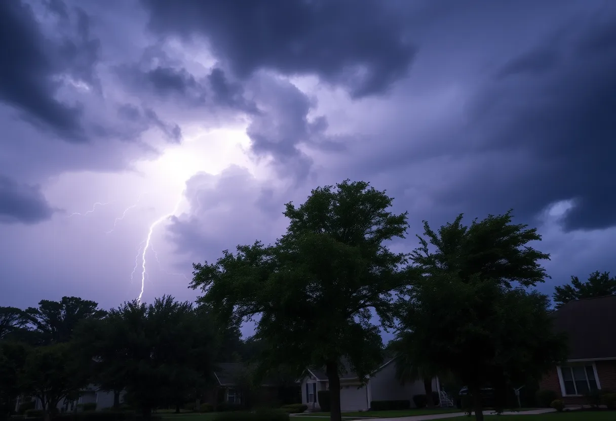 Dark storm clouds gathering over Greenwood County